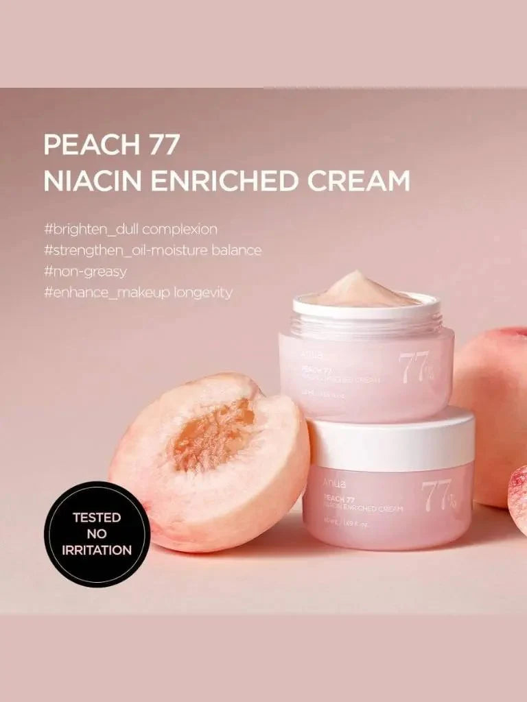 Anua Peach 77% Niacin Enriched Cream Korean Skin Care for Glass Skin 50ml