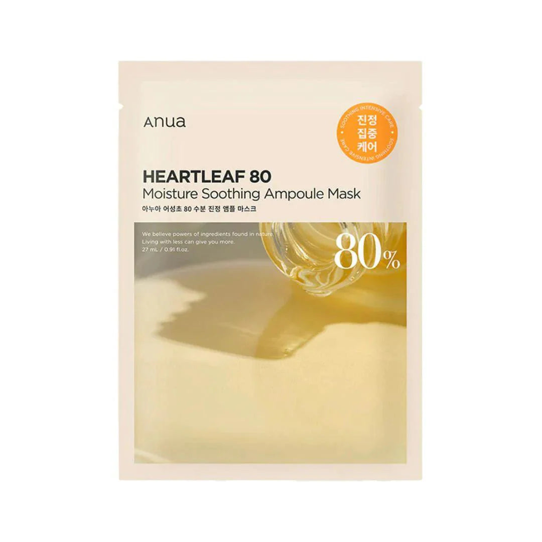 Anua Heartleaft 80% Soothing Ampoule Mask Sheet (10 Masks) 10 Masks